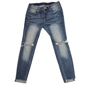 Vigoss The Chelsea Skinny Distressed Jeans Medium Wash Size 31x28 Raw Hem